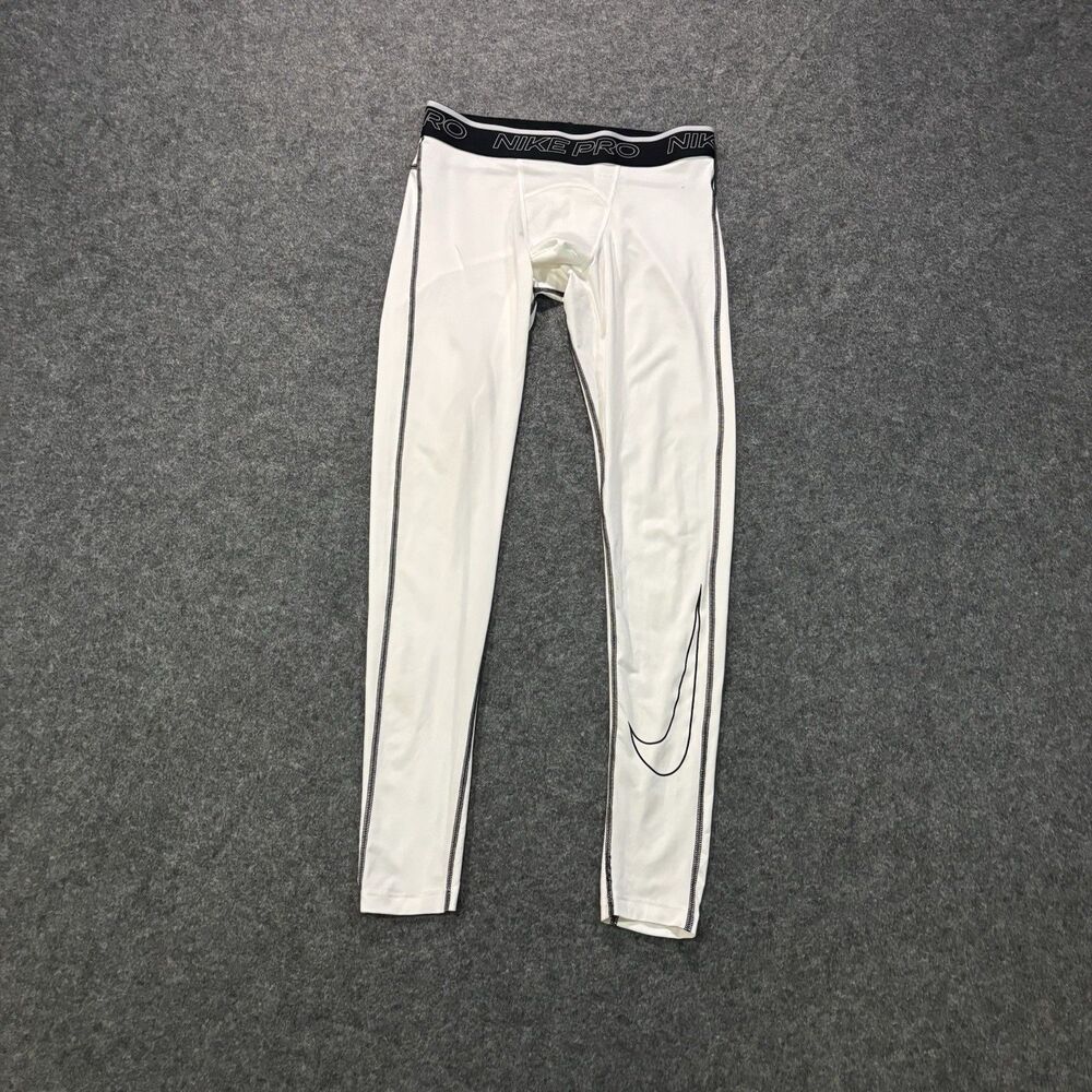 Nike Pro Dri-FIT Tights Men’s Size Medium White Ankle